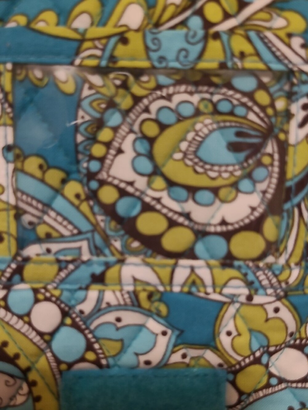 Vera Bradley Teal Yellow Paisley Crossbody - Picture 5 of 7